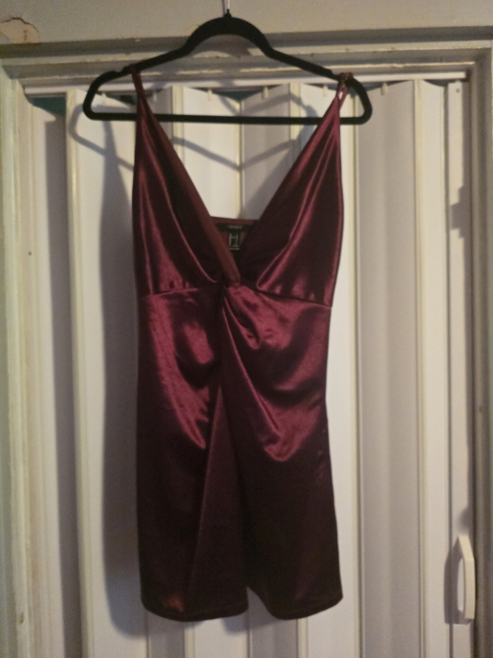 Forever 21 Satin Burgundy Midi Dress